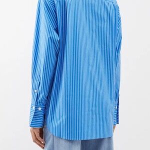 FRAME  The Oversized Striped Organic Cotton-Poplin Shirt